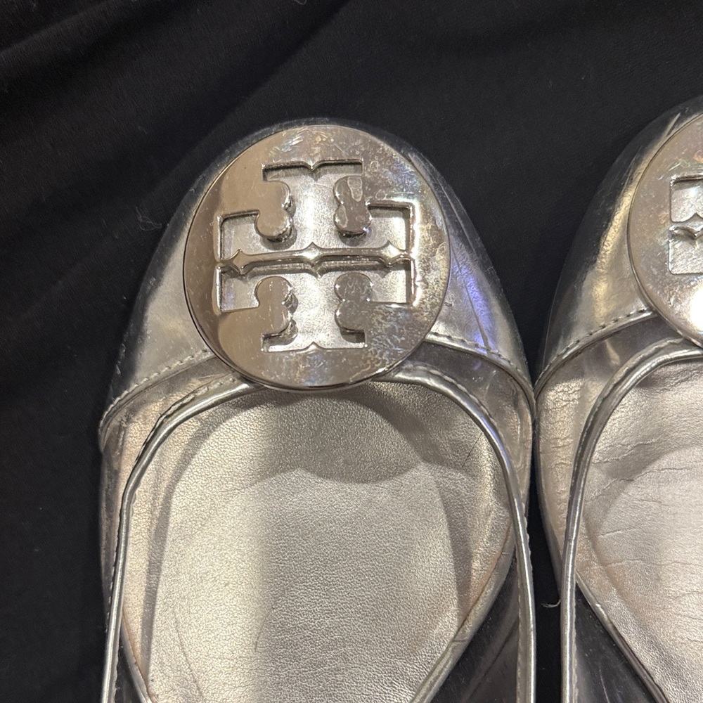 Tory Burch Silver Flats